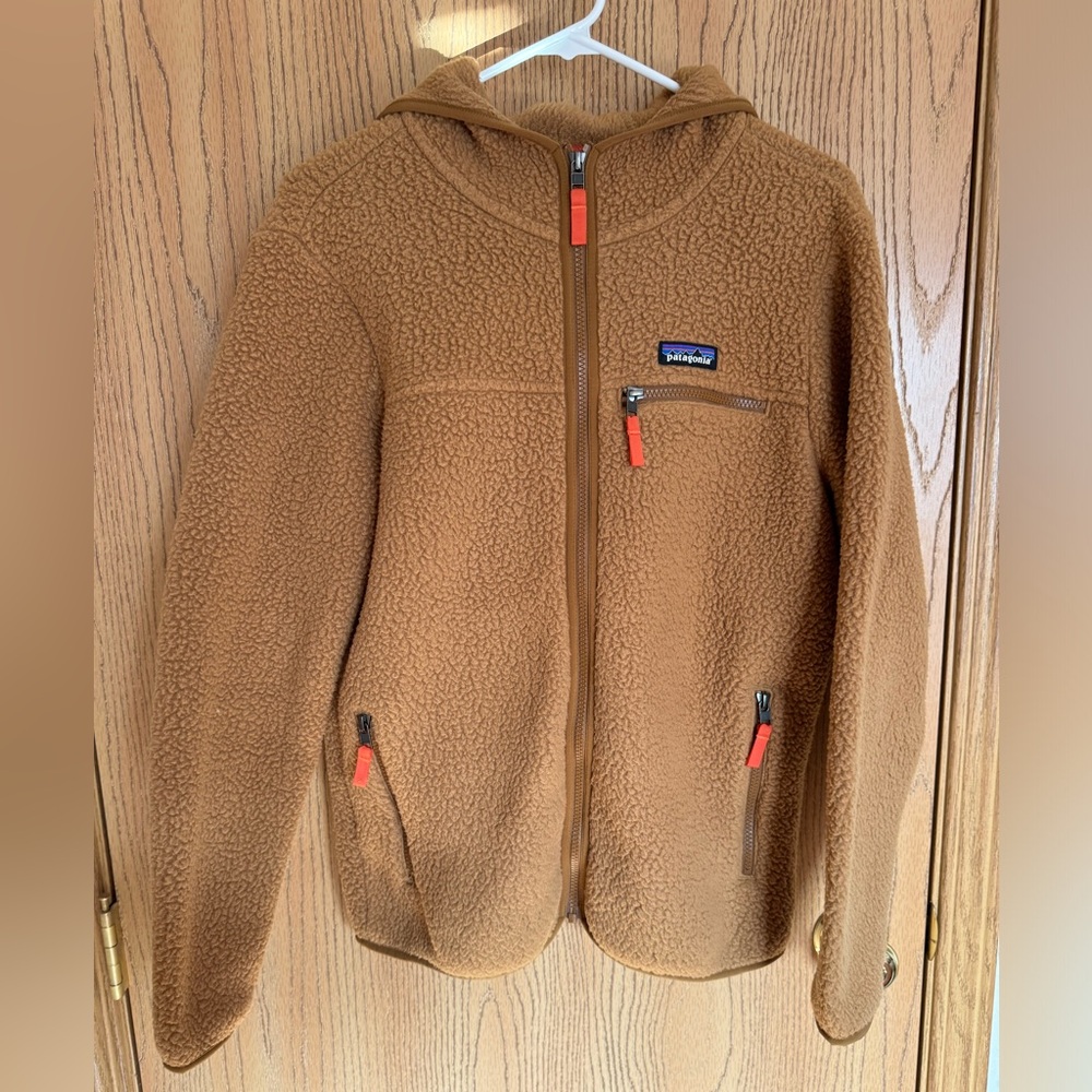 Patagonia retro pile hoodie, nest brown